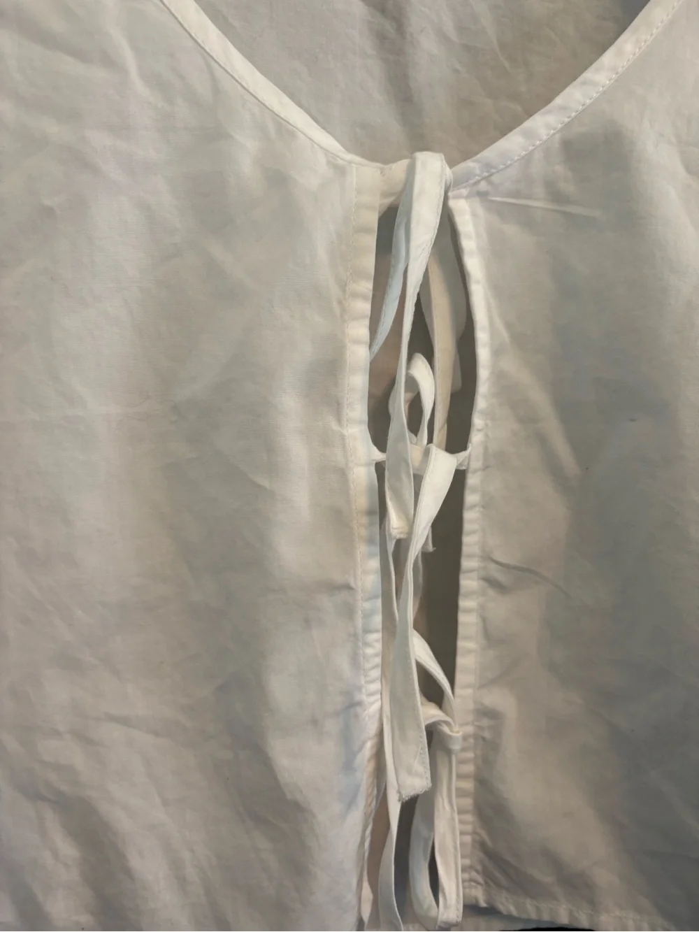 Abound Tie Front Cotton Poplin Crop Top White Large NWT - Picture 6 of 9